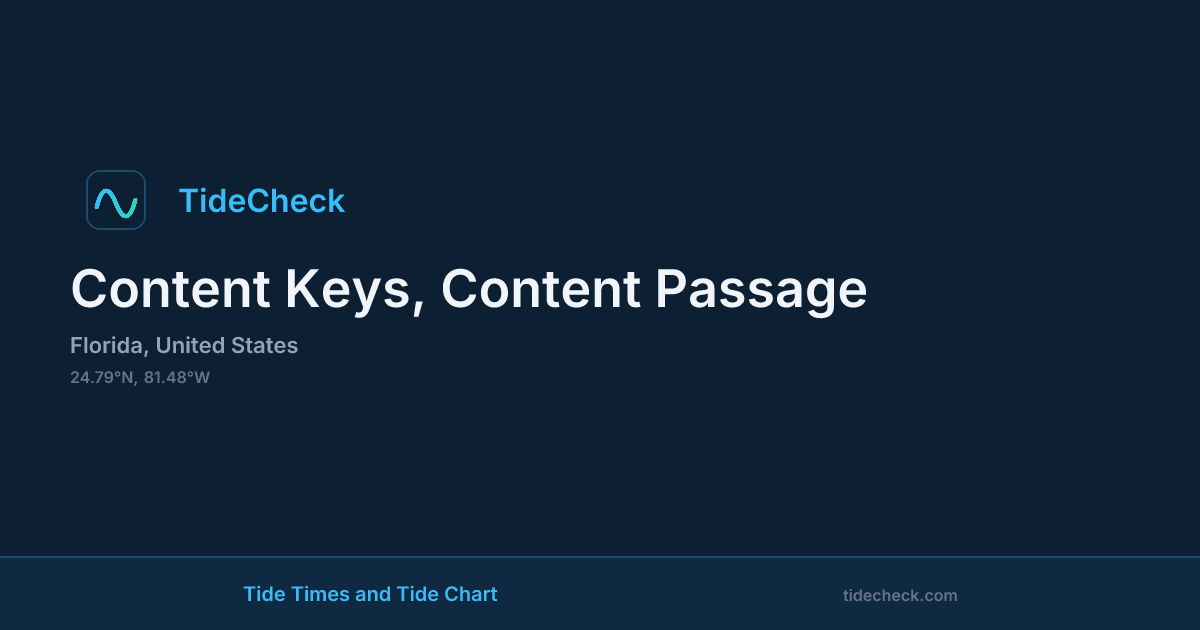 Content Keys, Content Passage Tide Times Today | TideCheck