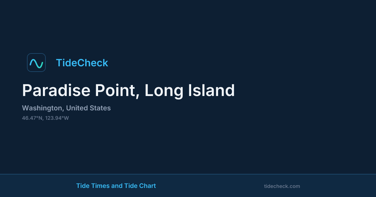 Point Graph Examples Paradise Point, Long Island Tide Times & Tide Chart | TideCheck