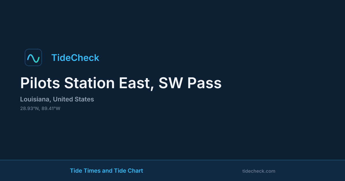 Pass Times Examples Pilots Station East, SW Pass Tide Times & Tide Chart | TideCheck